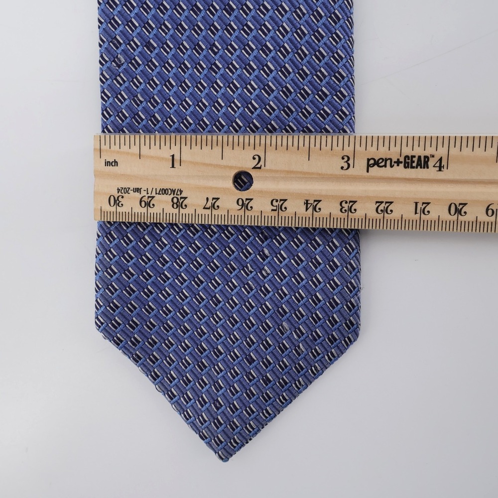 Ermenegildo Zegna Basketweave Silk Necktie‎ Blue One Size Mens OS - Picture 4 of 7
